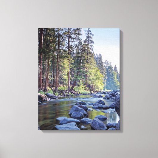 Merced River | Nationaal park Yosemite op Sunrise Canvas Afdruk (Voorkant)