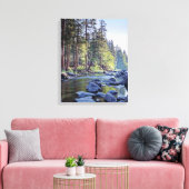 Merced River | Nationaal park Yosemite op Sunrise Canvas Afdruk (Insitu (Woonkamer))