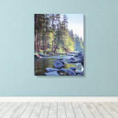Merced River | Nationaal park Yosemite op Sunrise Canvas Afdruk (Insitu (Houten vloer))
