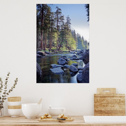 Merced River | Nationaal park Yosemite op Sunrise Poster (Keuken)