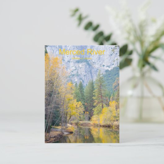 Merced River November Yosemite Nederland Producten Briefkaart (Staand voorkant)