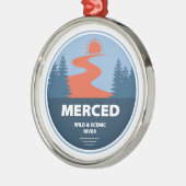 Merced Wilde and Schilderachtig River California Metalen Ornament (Links)