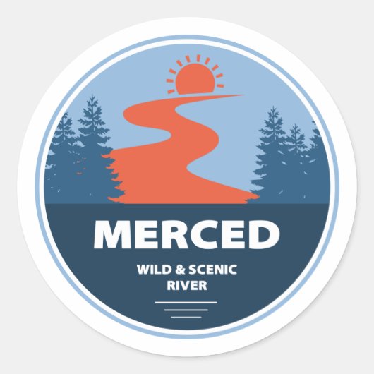 Merced Wilde and Schilderachtig River California Ronde Sticker (Voorkant)