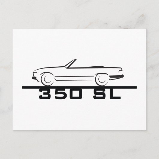 Mercedes 350 SL Type 107 Briefkaart (Voorkant)