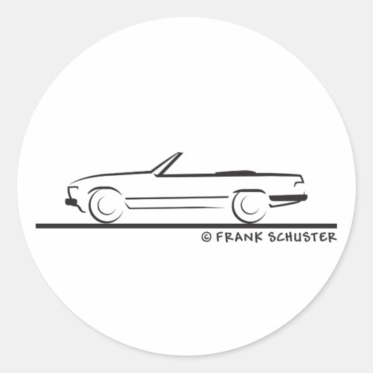Mercedes 450 SL Type 107 Ronde Sticker (Voorkant)