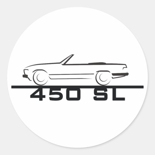 Mercedes 450 SL Type 107 Ronde Sticker (Voorkant)