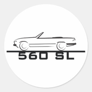 Mercedes 560 SL Type 107 Ronde Sticker
