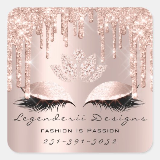 Mercedes Beauty Lashes Lotus Hartelijk dank Vierkante Sticker (Voorkant)