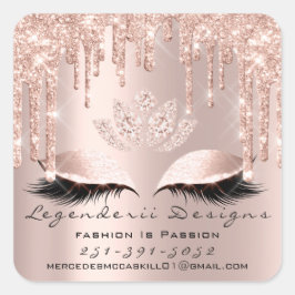 Mercedes Beauty Lashes Lotus - Postnummer Vierkante Sticker