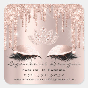 Mercedes Beauty Lashes Lotus - Postnummer Vierkante Sticker