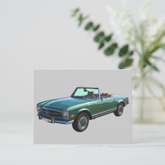 Mercedes Benz 280 SL Converteerbaar Briefkaart (Staand voorkant)