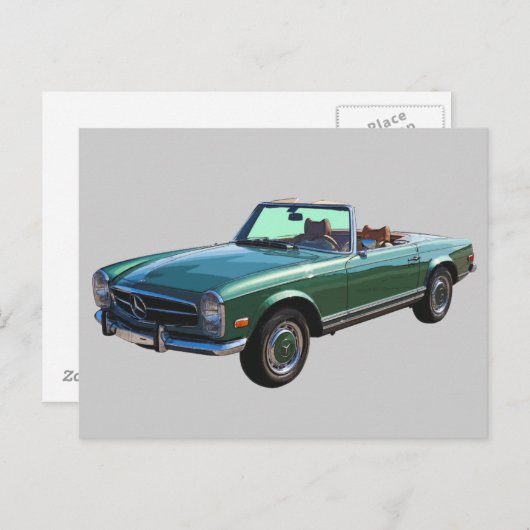 Mercedes Benz 280 SL Converteerbaar Briefkaart (Voorkant / Achterkant)