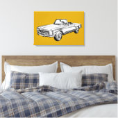 Mercedes Benz 280 SL Converteerbaar Illustratie Canvas Afdruk (Insitu (Slaapkamer))