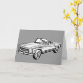 Mercedes Benz 280 SL Converteerbaar Illustratie Kaart (Gele Bloem)