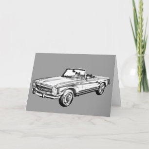 Mercedes Benz 280 SL Converteerbaar Illustratie Kaart