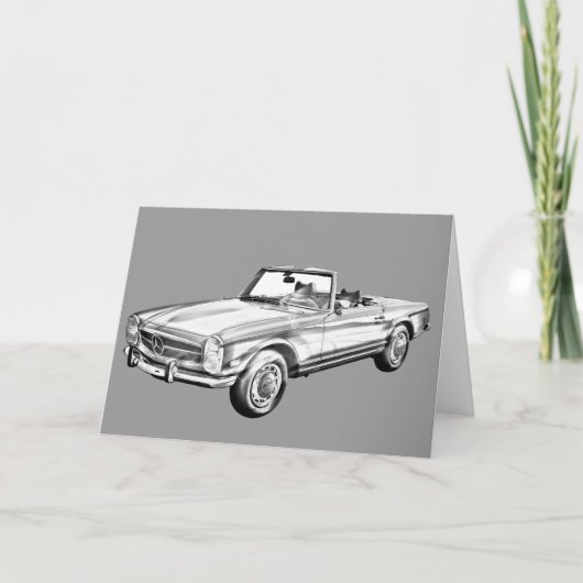 Mercedes Benz 280 SL Converteerbaar Illustratie Kaart (Voorkant)