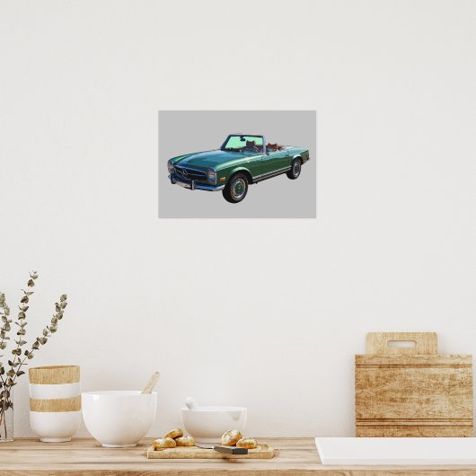 Mercedes Benz 280 SL Converteerbaar Poster (Keuken)