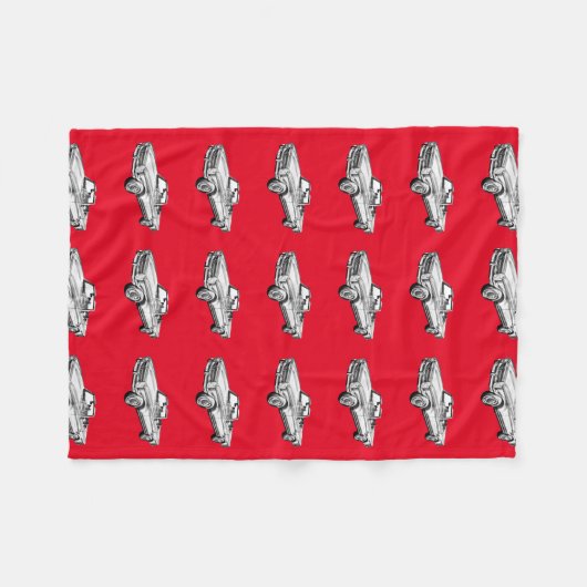 Mercedes Benz 280 SL Converteerbare Car Illustrati Fleece Deken (Voorkant (Horizontaal))