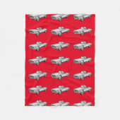 Mercedes Benz 280 SL Converteerbare Car Illustrati Fleece Deken (Voorkant)