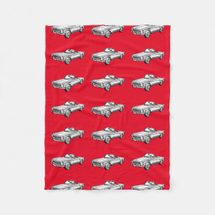 Mercedes Benz 280 SL Converteerbare Car Illustrati Fleece Deken