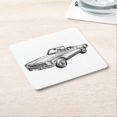 Mercedes Benz 280 SL Converteerbare Car Illustrati Kartonnen Onderzetters (Schuin)