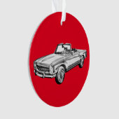 Mercedes Benz 280 SL Converteerbare Car Illustrati Ornament (voorkant)