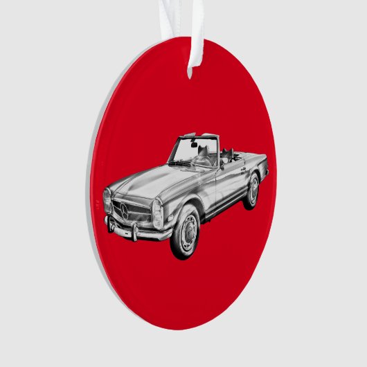 Mercedes Benz 280 SL Converteerbare Car Illustrati Ornament (voorkant)