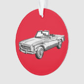 Mercedes Benz 280 SL Converteerbare Car Illustrati Ornament (voorkant)