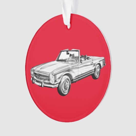 Mercedes Benz 280 SL Converteerbare Car Illustrati Ornament (voorkant)