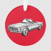 Mercedes Benz 280 SL Converteerbare Car Illustrati Ornament (voorkant)