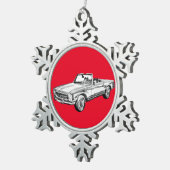 Mercedes Benz 280 SL Converteerbare Car Illustrati Tin Sneeuwvlok Ornament (Rechts)