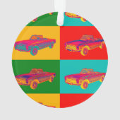 Mercedes Benz 280 SL Converteerbare Pop Art Ornament (achterkant)