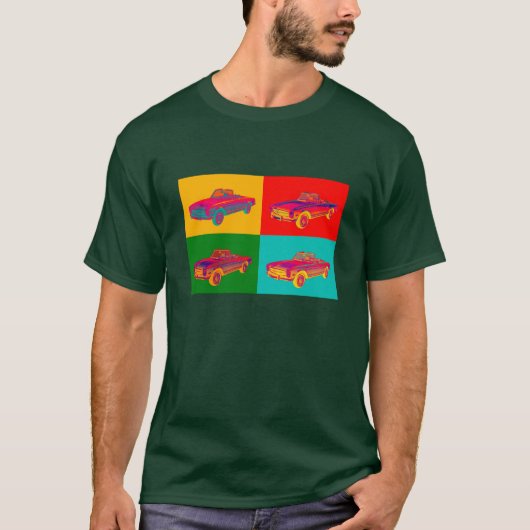 Mercedes Benz 280 SL Converteerbare Pop Art T-shirt (Voorkant)