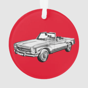 Mercedes Benz 280 SL Convertible Car Illustration Ornament