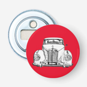 Mercedes Benz 300 Luxe Klassieke Auto Illustratie Button Flesopener