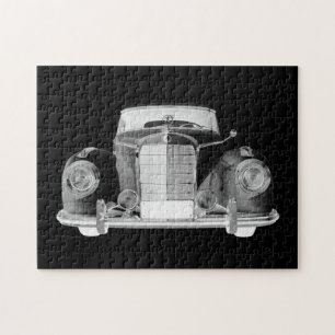 Mercedes Benz 300 Luxury Black and White Car Art Legpuzzel