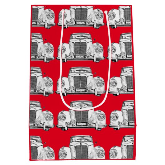 Mercedes Benz 300 Luxury Car Illustration Medium Cadeauzakje (Achterkant)