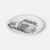 Mercedes Benz 300 Luxury Classic Car Illustration Papieren Bordje (Gekanteld)