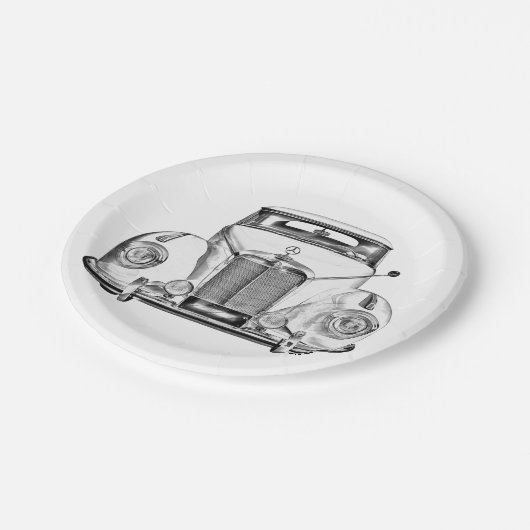 Mercedes Benz 300 Luxury Classic Car Illustration Papieren Bordje (Gekanteld)
