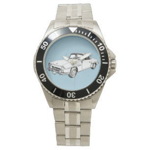 Mercedes Benz 300 sl Classic Car Illustration Horloge