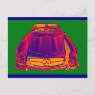 Mercedes Benz 300 SL Converteerbare Pop Art Briefkaart