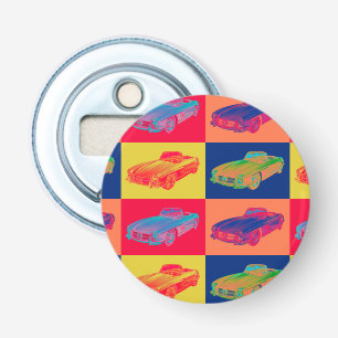 Mercedes Benz 300 SL Converteerbare Pop Art Button Flesopener