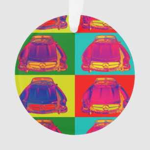 Mercedes Benz 300 SL Converteerbare Pop Art Ornament