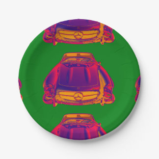 Mercedes Benz 300 SL Converteerbare Pop Art Papieren Bordje