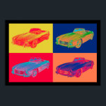 Mercedes Benz 300 SL Converteerbare Pop Art Poster<br><div class="desc">Klassieke kleurrijke 1960 Mercedes Benz 300 SL Converteerbare Pop Art illustratie.</div>