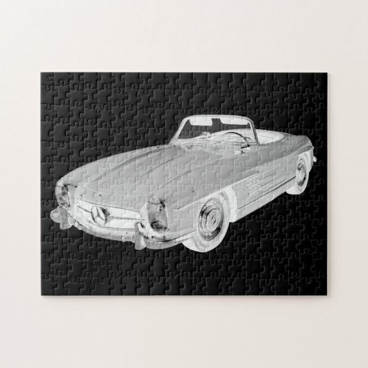 Mercedes Benz 300 SL Convertible Car Art Legpuzzel (Horizontaal)