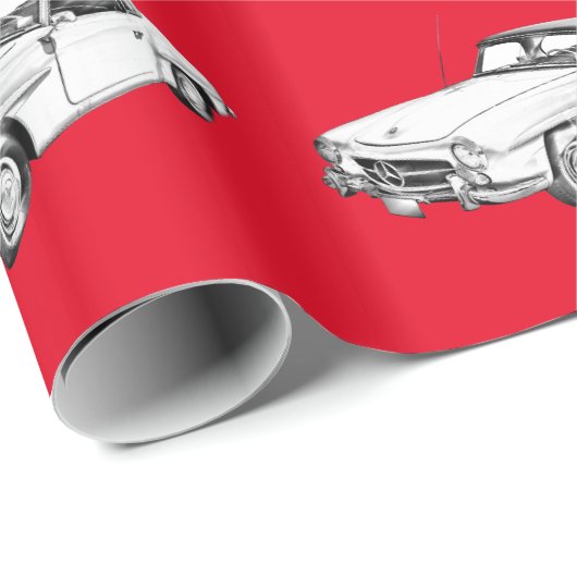 Mercedes Benz 300 sl Illustration Cadeaupapier (Rol Hoek)