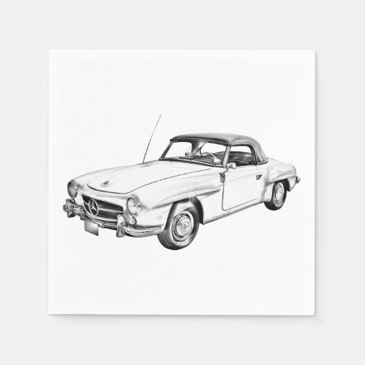 Mercedes Benz 300 sl Illustration Servetten (Voorkant)