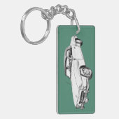 Mercedes Benz 300 sl Illustration Sleutelhanger (Voorkant Links)