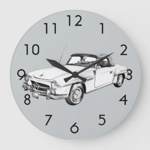 Mercedes Benz 300 sl klassieke auto-illustratie Grote Klok